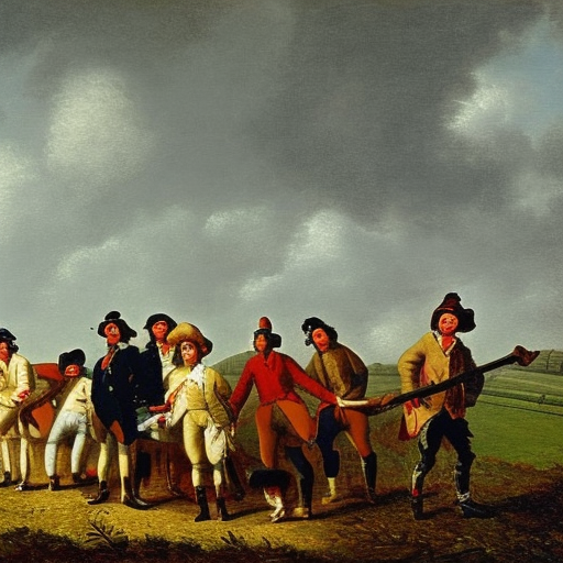 AI painting that depicts farmworkers in the 18th century.