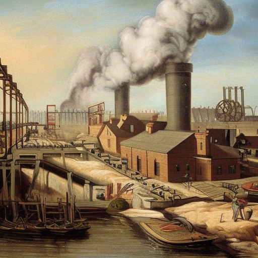 AI imagined painting of the industrial revolution.