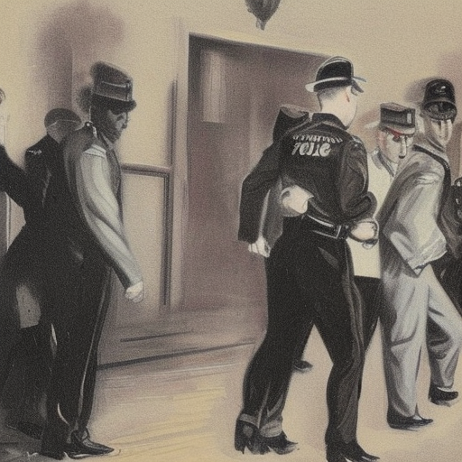 Painting depicting the arrest (imagined)