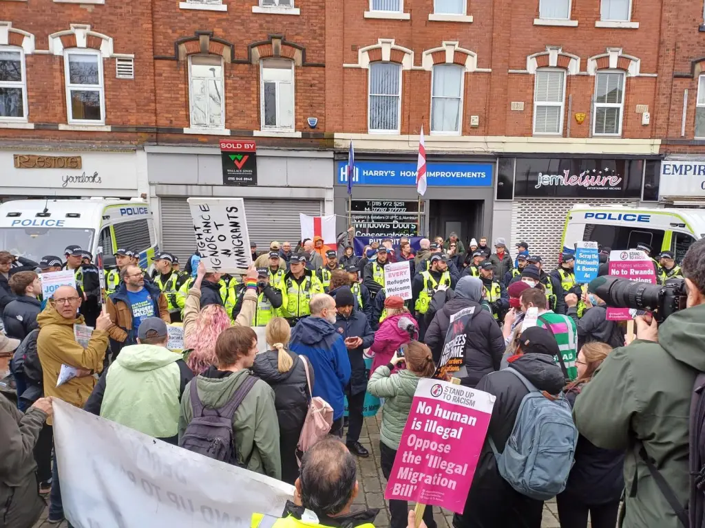Anti fascist protest in Long Eaton