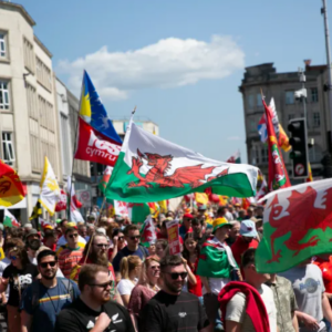 Thousands rallied in Abertawe, Wales, advocating for Cymru's independence.