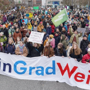 School students march with Fridays for Future Germany