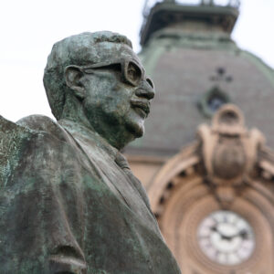 SOUTH AMERICA, CHILE, 2009: Monument to Chilean statesman and political figure. Salvador Allende Gossens in Santiago.