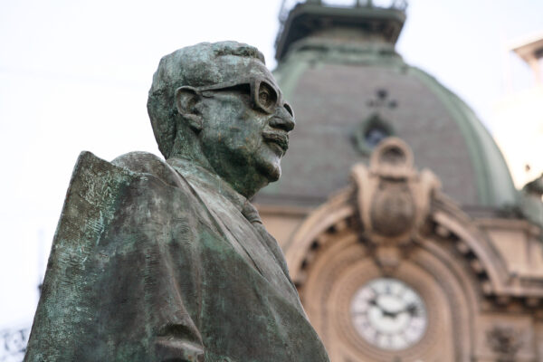 SOUTH AMERICA, CHILE, 2009: Monument to Chilean statesman and political figure. Salvador Allende Gossens in Santiago.
