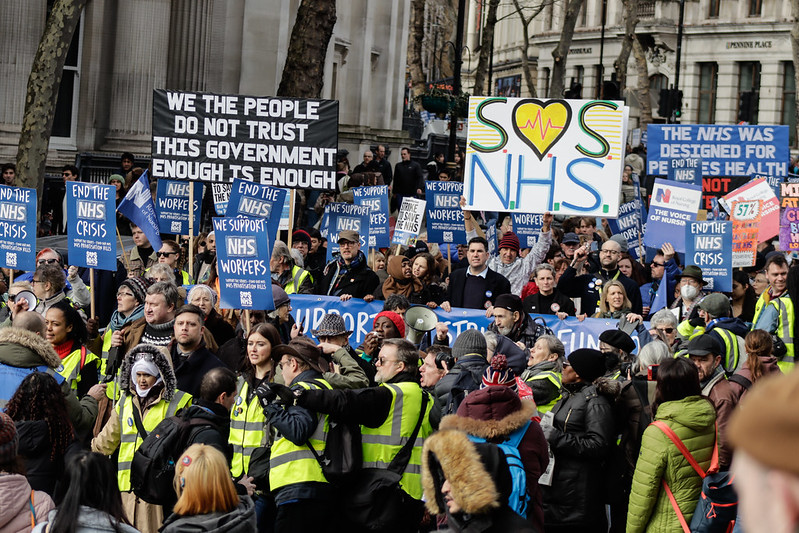 SOS NHS National march & rally, central London 11th March 2023.