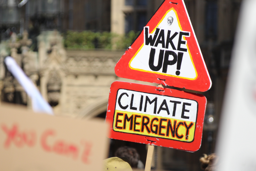 London / United Kingdom - 9/20/2019: "Strike for Climate" demonstration in Westminster