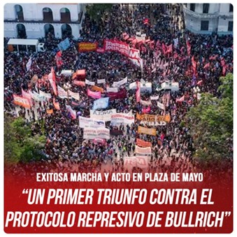A first victory against the repressive legal manoeuvres of Bullrich (interior minister)