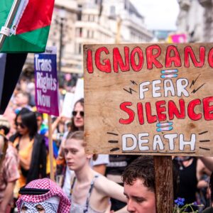 London, England, UK - July 8, 2023: London Trans+ Pride Protest. Credit: Loredana Sangiuliano