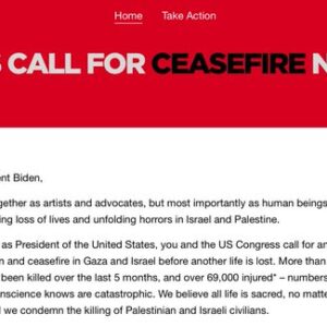 Artists for Ceasefire websnip