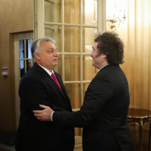 Milei with Hungarian Prime Minister Viktor Orbán
