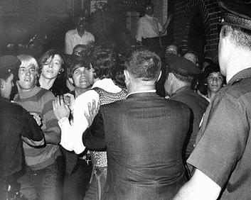 The only known photograph taken during the first night of the riots, by freelance photographer Joseph Ambrosini, shows gay youth scuffling with police.