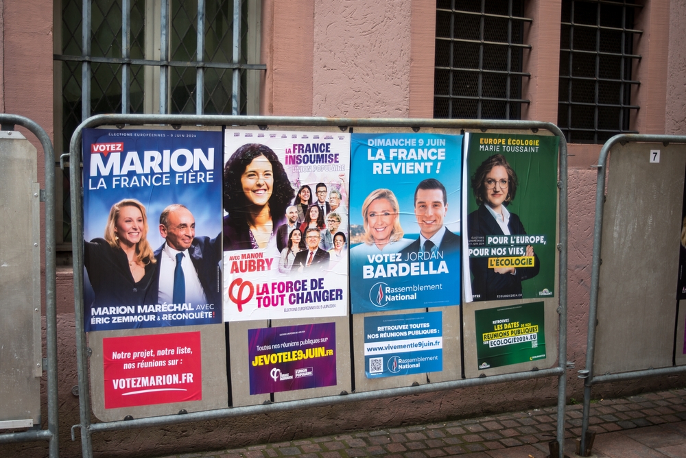 Mulhouse - France - 27 May 2024 - posters of Marine Le pen and Eric Zemmour candidates for the european elections 2024
