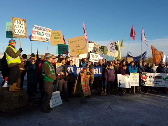 The launch of the Speakers’ Corners, at the proposed mining site above Whitehaven, 10 December 2022