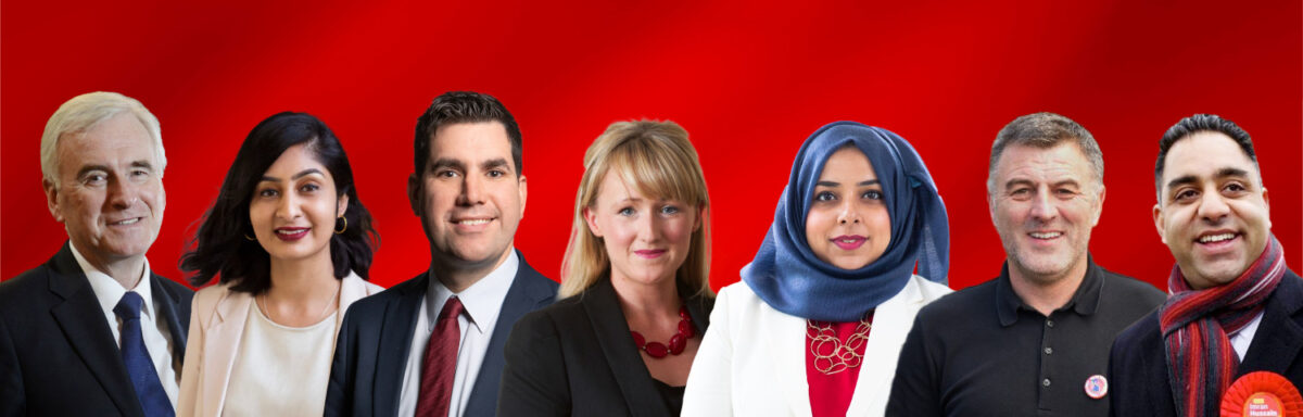 The 7 pictured MPs suspended were Apsana Begum, Richard Burgon, Ian Byrne, Imran Hussain, Rebecca Long-Bailey, John McDonnell, & Zarah Sultana.