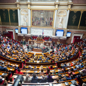 Paris, July 18, 2024, opening speech by the interim president. © Photothèque Rouge / Martin Noda / Hans Lucas