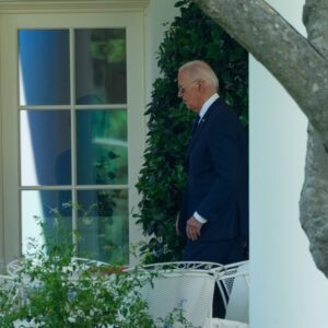 Washington DC USA - July 15, 2024 - President Biden departs the White House on Marine One for a campaign trip in Las Vegas