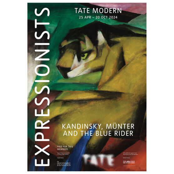 Exhibition poster for Tate Modern’s Expressionists: Kandinsky, Münter and the Blue Rider 2024 exhibition.