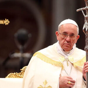 Pope Francis at a mass in Venezuela