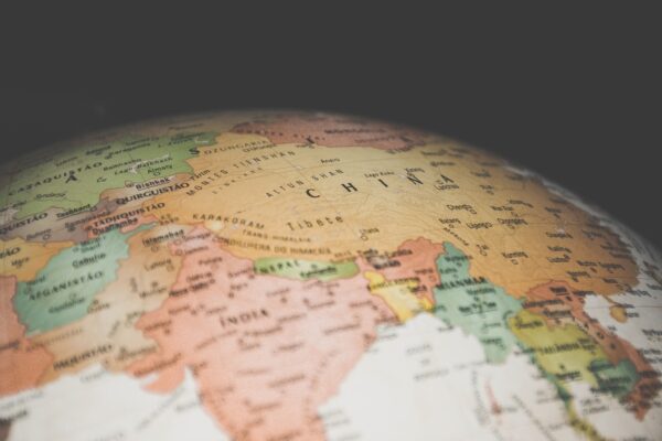 Globe map of China