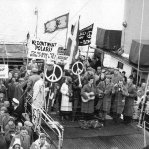 CND/Committee of 100 protest at Polaris nuclear sub base at Holy Loch