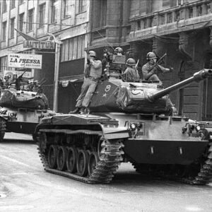 Tanks on the streets of Santiago in Chile, 1973