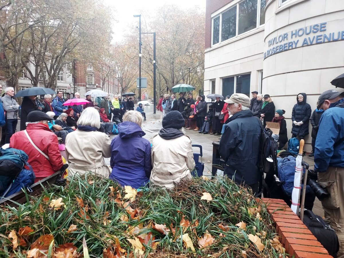Quaker silent circle of reflection in support of eco activist Marcus Decker who is threatened with deportation