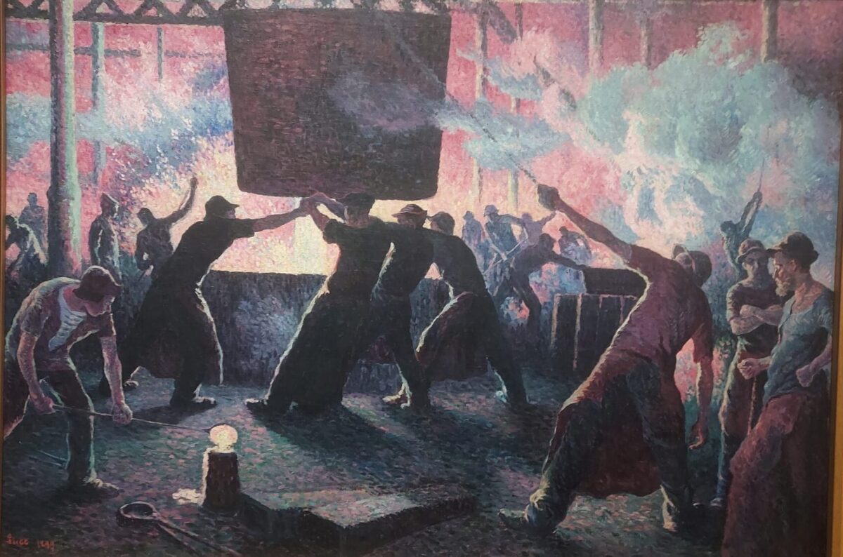 picture bu Maxmillien Luce The Iron Foundry 1899