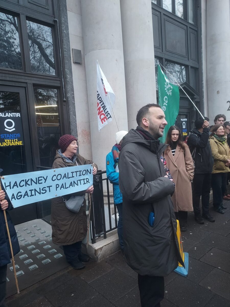 pickure by Dk of Zack P at palantir protest