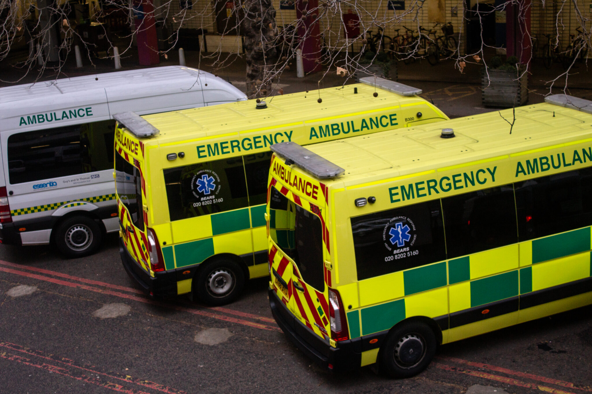 3 ambulances side by side