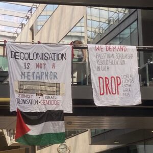 Pro Palestine demo banners