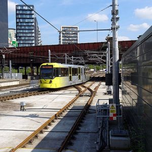 creatve common picture of manchester tram leaving victoria sation John Lucas