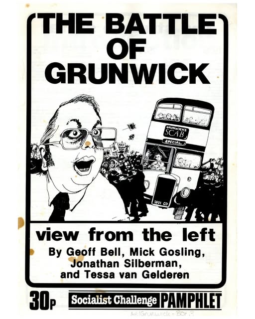 front cover of Socialist challenge pamplet from the time of Grunwich strike