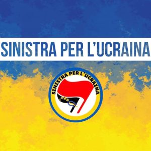 Italian logo and poster of left supporting Ukraine
