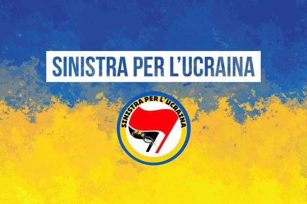 Italian logo and poster of left supporting Ukraine