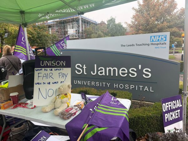 Unison stall outside Jimmy's hospital