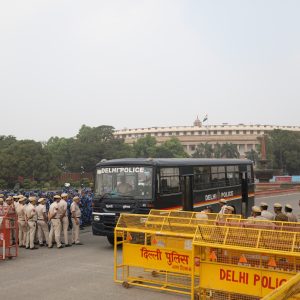 Police roadbloacks in Delhi